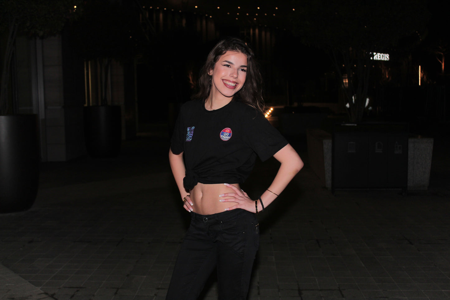 💙PLAVO - ROZE💜/QR KOD OVERSIZE CRNA MAJICA UNISEX