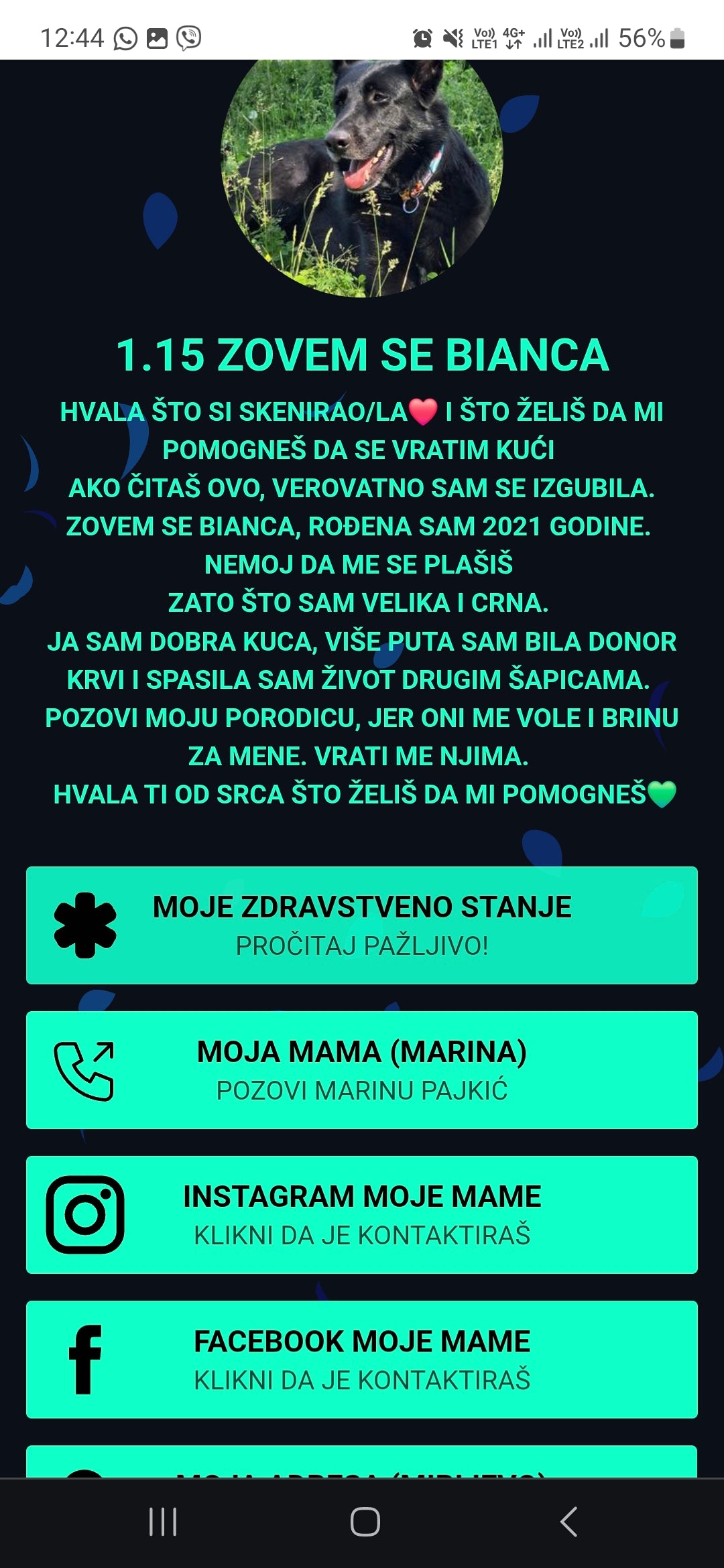 "NOVO" IZGUBLJENA ŠAPICA PRIVEZAK – DIGITALNA LIČNA KARTA ZA LJUBIMCE, SA PODACIMA VLASNIKA