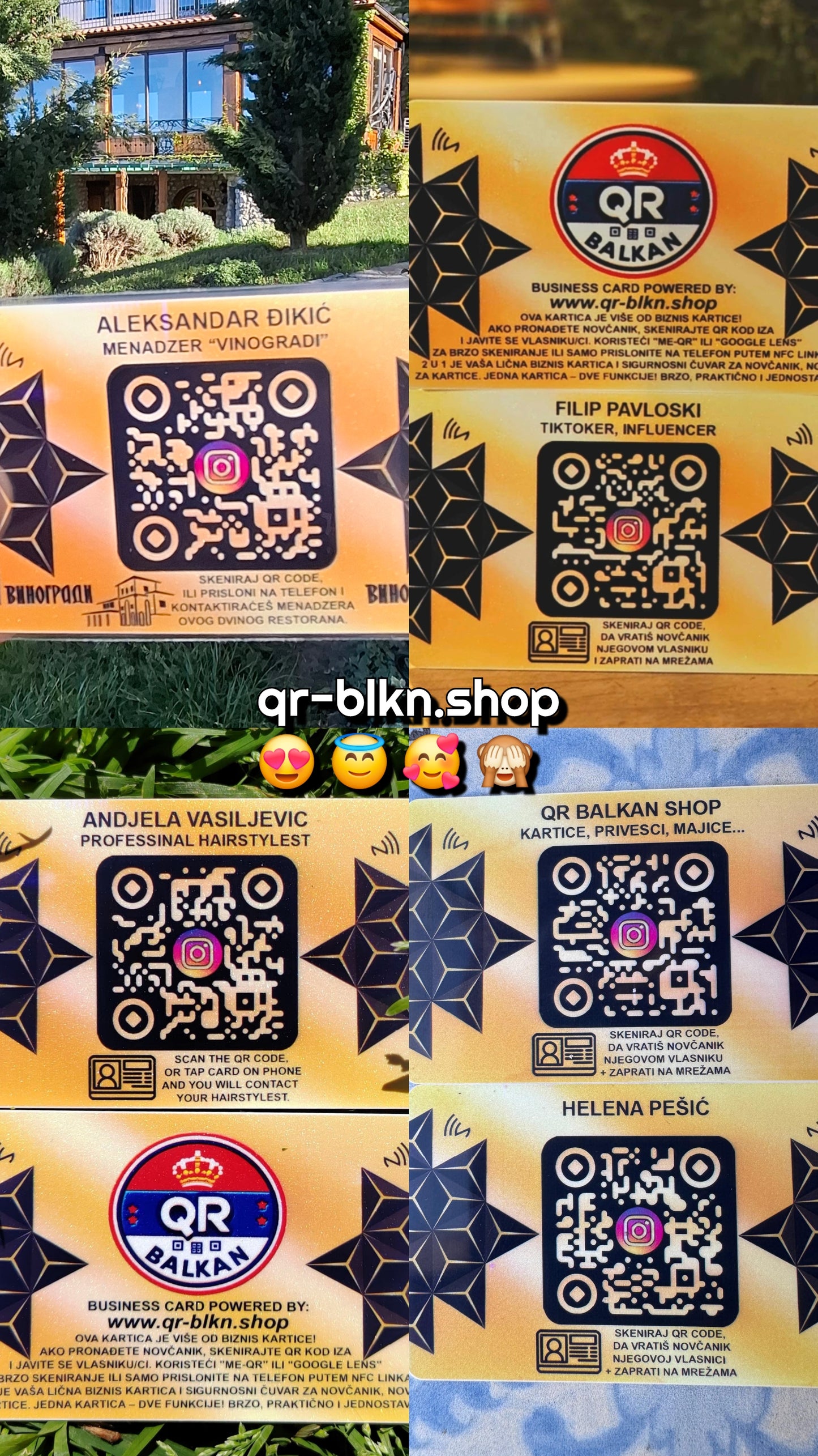 2 U 1 ZLATNA QR KARTICA - ČUVAR NOVČANIKA I VIZIT KARTICA