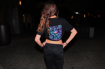 💙PLAVO - ROZE💜/QR KOD OVERSIZE CRNA MAJICA UNISEX