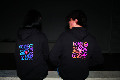 💙PLAVO - ROZE💜/QR KOD OVERSIZE CRNI DUKS UNISEX