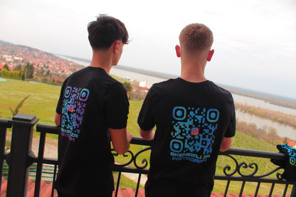 🩵SVETLO PLAVI - PLAVI💙/QR KOD OVERSIZE CRNA MAJICA UNISEX