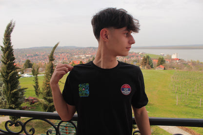 💙PLAVO - ZELENI💚/QR KOD OVERSIZE CRNA MAJICA UNISEX