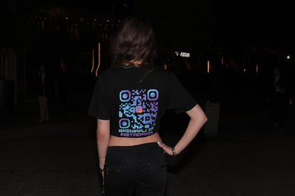 💙PLAVO - ROZE💜/QR KOD OVERSIZE CRNA MAJICA UNISEX