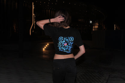 🩵SVETLO PLAVI - PLAVI💙/QR KOD OVERSIZE CRNA MAJICA UNISEX