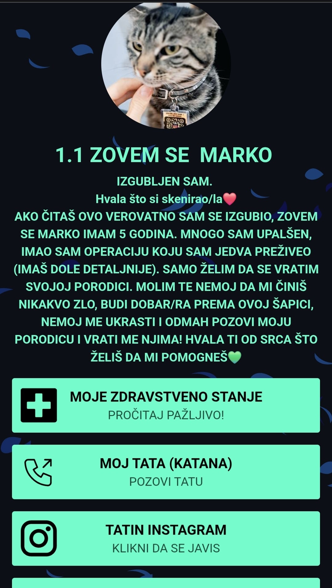 0 Izgubljena Šapica – QR Privezak za Ljubimce